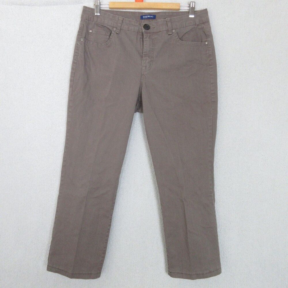 Bandolino Jeans Womens 14P‎ Brown Mandie Straight Leg Denim Pants Stretch
